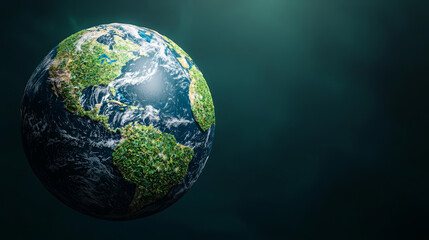Fototapeta premium Earth biodiversity regions showcase nature's rich variety Earth is depicted in close up view, showcasing lush greenery and vibrant oceans, symbolizing beauty of our planet