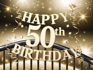 Glamorous gold theme for a 50th birthday celebration.