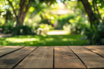 Orange fruit trees background design with wood table top