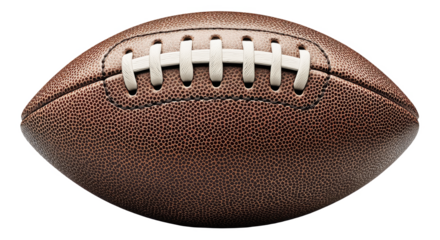 Close-up of an American football with white laces