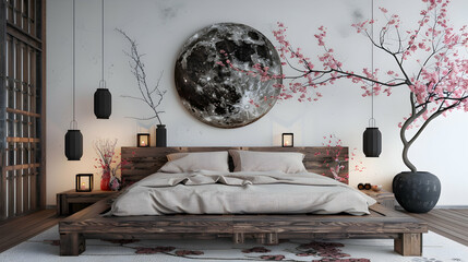 Modern style interior design 3d illustration
