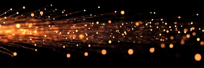 Obraz premium Abstract glowing fiber optic design symbolizing connectivity and high-speed data.