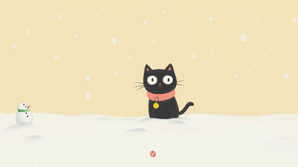 cat in the snow