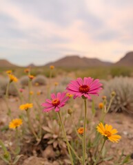 beautiful flowers in the desert