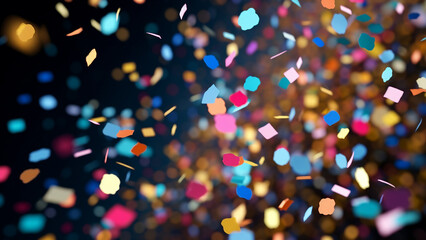 Naklejka premium Colorful confetti explosion. Concept of celebration, joy, and happiness.