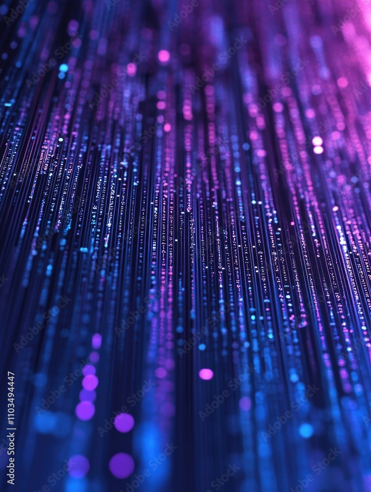 Aufkleber close up of digital circuit board with purple light effects. circuit design in a futuristic high-tec