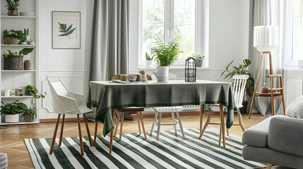 Modern style interior design 3d illustration