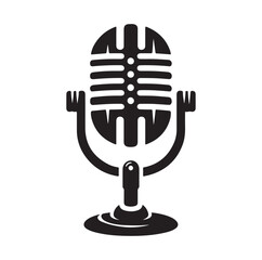 microphone silhouette vector illustration