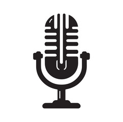 microphone silhouette vector illustration