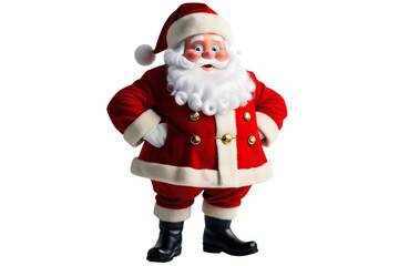 santa claus with red color hat and white beard isolated on a transparent background