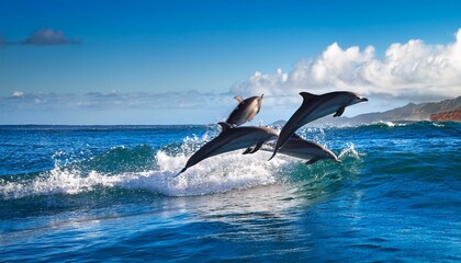 Obraz premium dolphin jumping out of water