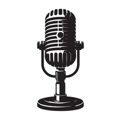 microphone silhouette vector illustration