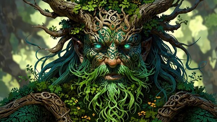 Celtic Green Man, generative art