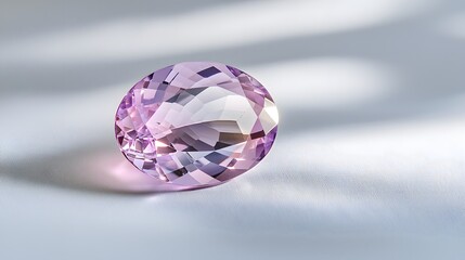 A glowing amethyst brooch with a shadowless, clean layout for promotional material,