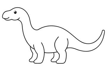 Cute dinosaurs line art vector illustration