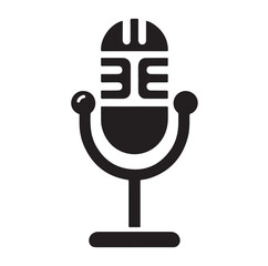 microphone set silhouette vector  illustration