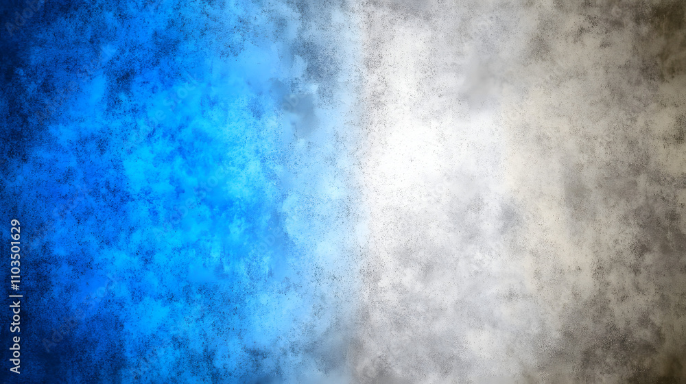 Poster abstract background with a vibrant blue gradient transitioning to a textured gray and white. perfect
