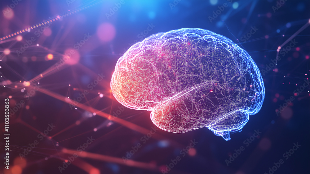 Poster ai learning and artificial intelligence concept. business, modern technology, internet and networkin