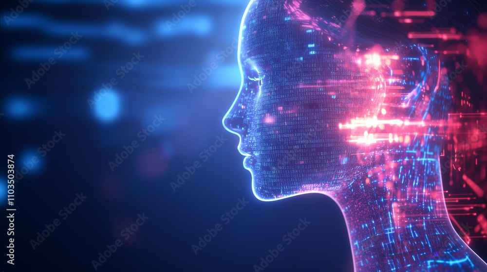 Poster ai learning and artificial intelligence concept. business, modern technology, internet and networkin