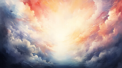 Beautiful magical angel wings, abstract watercolor background