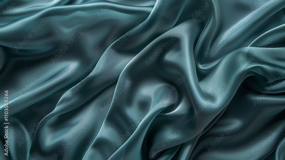 Poster a smooth teal fabric with soft folds.