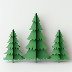 Fototapeta premium christmas trees on white background 3d.