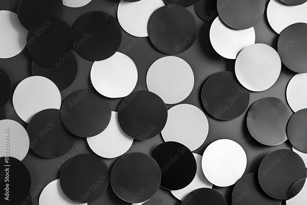 Poster abstract black and white circle pattern design background texture