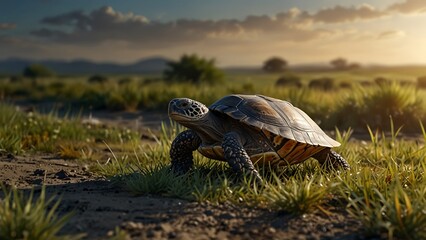 turtle on the grass