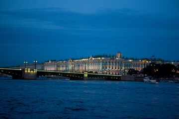 Russia Saint Petersburg Hermitage building on a summer cloudy day