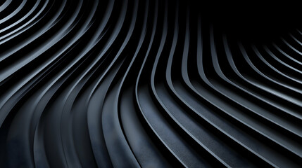 Intricate Black Waves Pattern on Textured Surface in Dark Background
