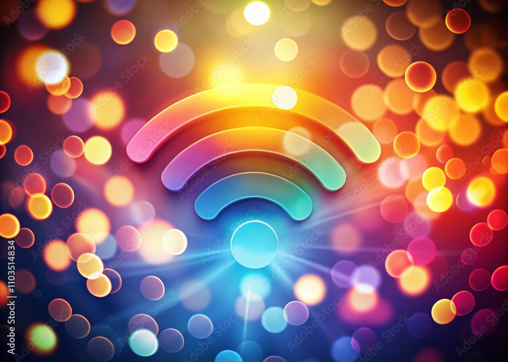 Poster creative internet wifi symbol design with bokeh effect for digital communication and connectivity th