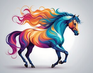 Fototapeta premium horse drawn with a horse