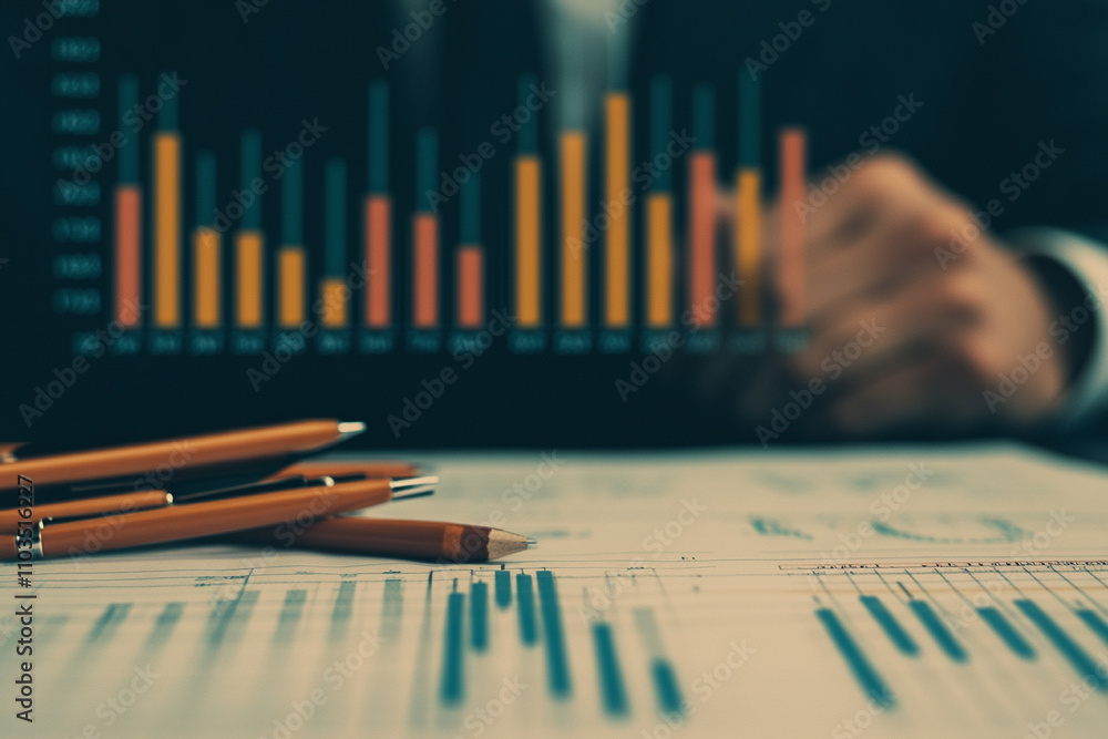 Poster business analysis event examining data trends office setting informative content professional enviro