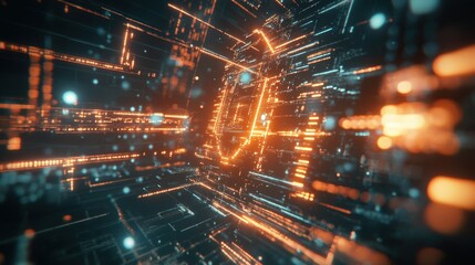 Fototapeta premium A glowing stock market graph showing rising trends on a futuristic digital interface.