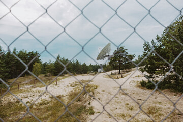 Irbene Radio Telescope Behind the Fence