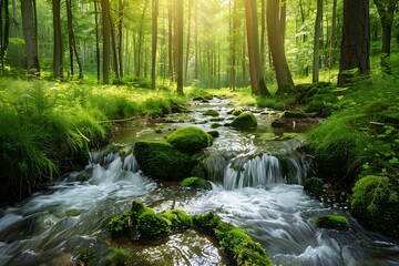 Obraz premium waterfall in the forest