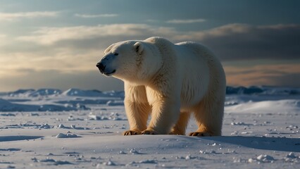 polar bear in the snow