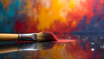 Fototapeta premium Vibrant Abstract Painting Reflection