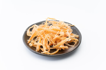 お皿に載った皮付きのさきいか