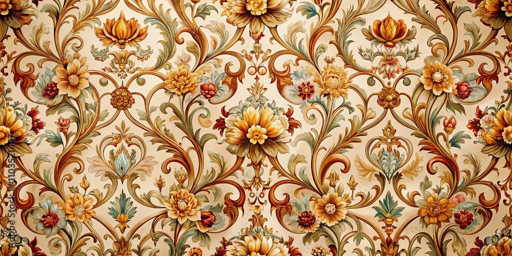 Poster decorative repeating background design for elegant wallpaper print featuring intricate patterns and 