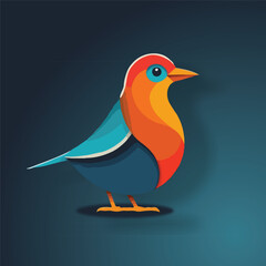 Vibrant bird on branch  