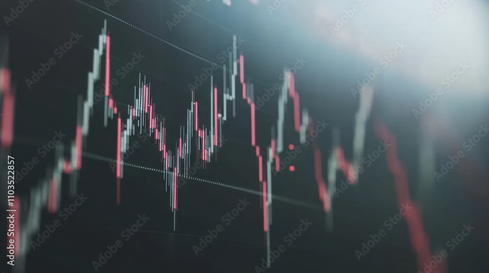 Poster a minimalist stock market concept with clean lines and a glowing data interface.