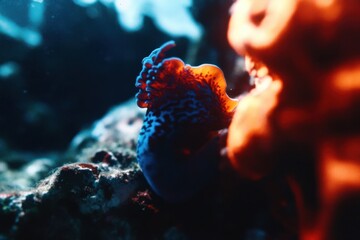 Nudibranch on Coral A close-up 