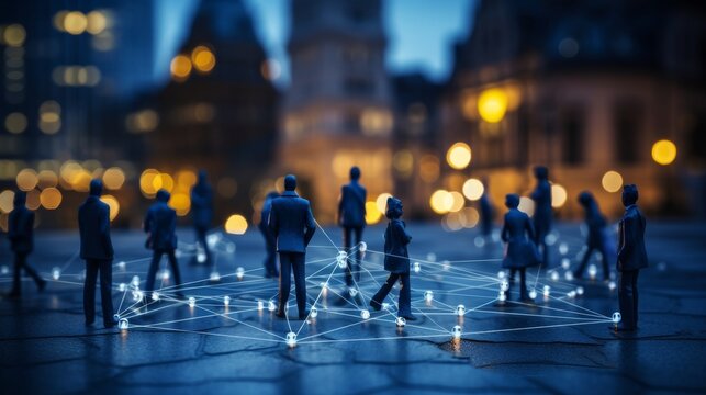 Interconnected web of professional contacts symbolizing corporate networking and strategic alliances