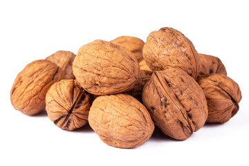 Walnut on the white background