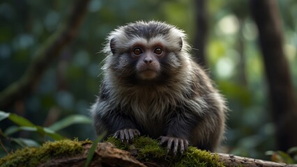 marmoset monkey in the forest