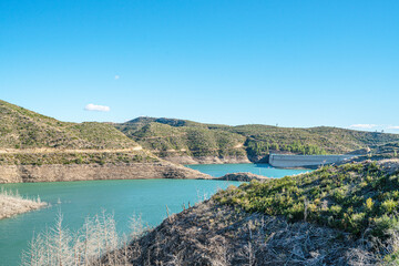 Naklejka premium The scenic view of Naras Dam near Manavgat which is known for hiking, trekking and camping in Antalya