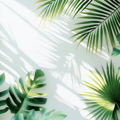 background, background for text or product, product, design and graphics.exotic plants, palm trees on a light background.