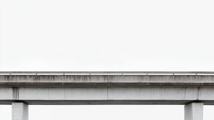 Obraz premium Concrete Bridge with Minimalist Design Against Light Gray Sky