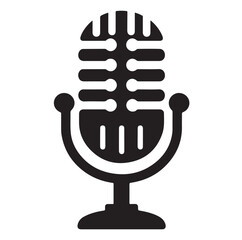 microphone set silhouette vector  illustration